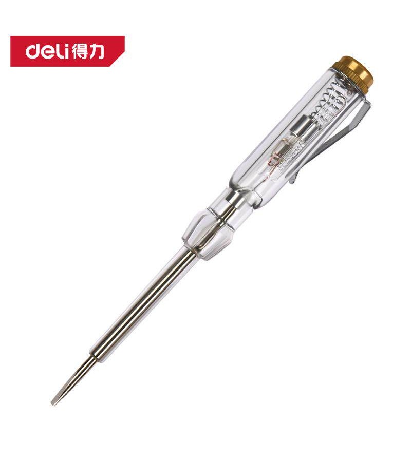 ვოლტაჟობის ტესტერი  100-500V   123მმ  DL8000    მწარ.  deli 