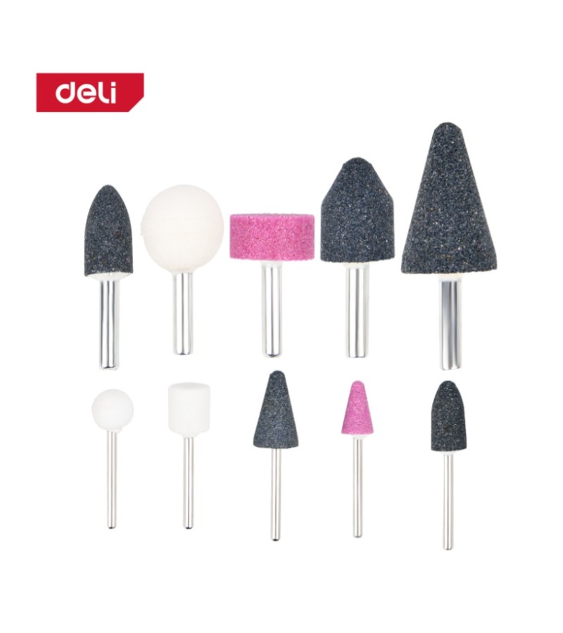 საპრიალებელი ხელსაწყოს თავაკები  (10ცალი)  DH-ZMT003  Black   მწარ.  deli 