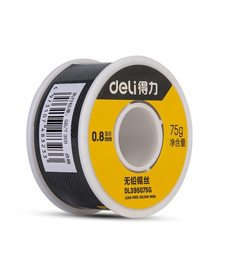 სარჩილავის მასალა  0.8მმ  75გ  DL395075G   SILVER   მწარ.  deli 