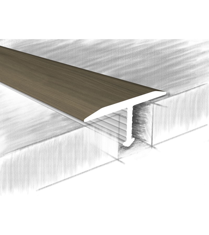 Уголок алюминиевый Т 18Х6,8мм #318-106К 0,90м Дуб Сибириана горький.  КТМ