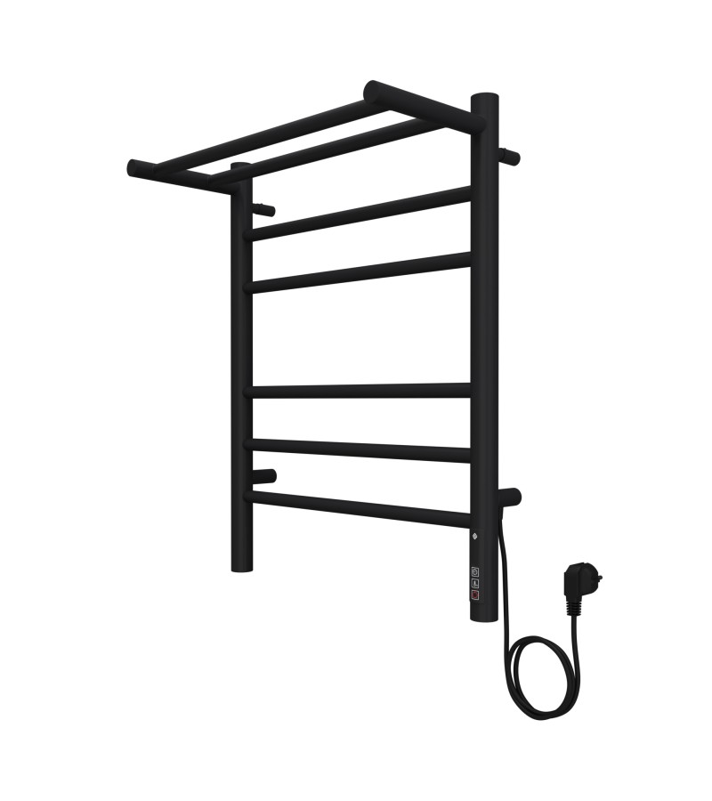 ელექტრო საშრობი დიმერით Аврора П6 450х600 თაროთი RAL 9005 შავი  მწარ. TERMINUS