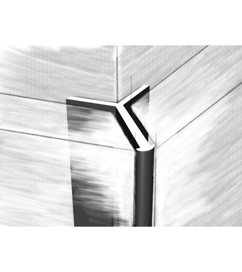 Уголок алюминиевый внешний 45° 10мм #337-05М 2,70м Черный. KTM