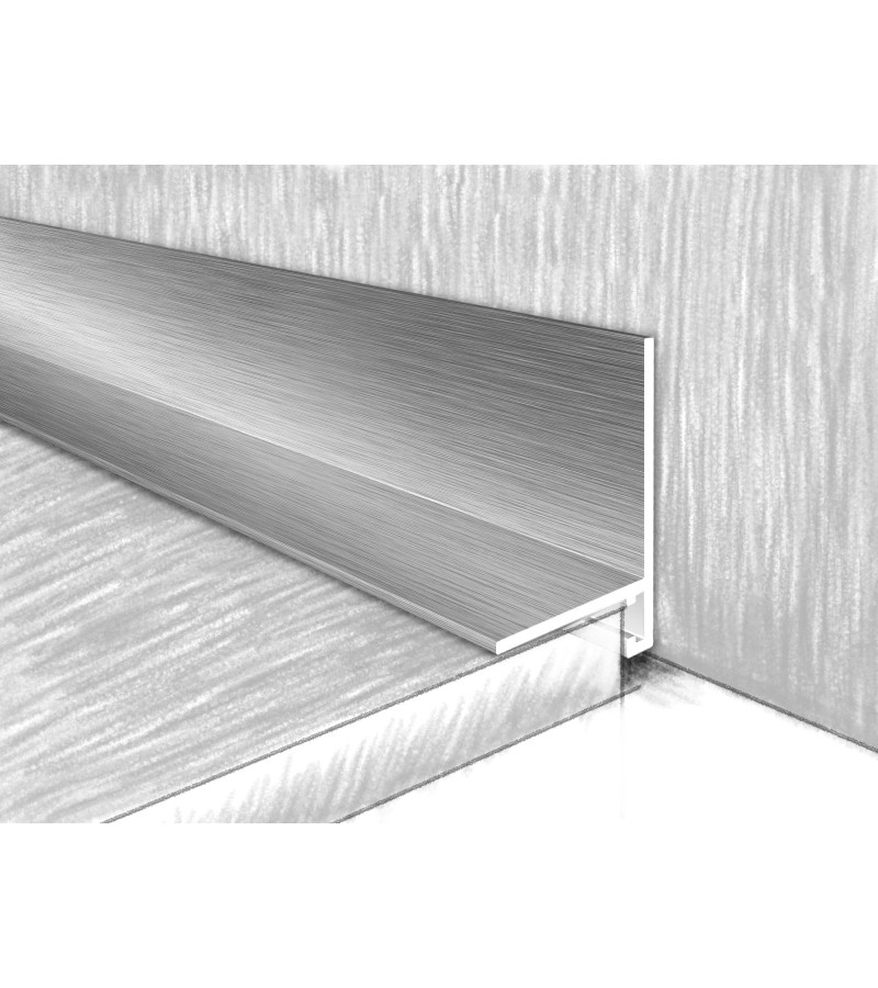 ალუმინის მიკროპლინტუსი 16-25მმ  МС1625-801Е 2,4მ  СЕРЕБРО ГЛЯНЦЕВОЕ   მწარ.  KTM