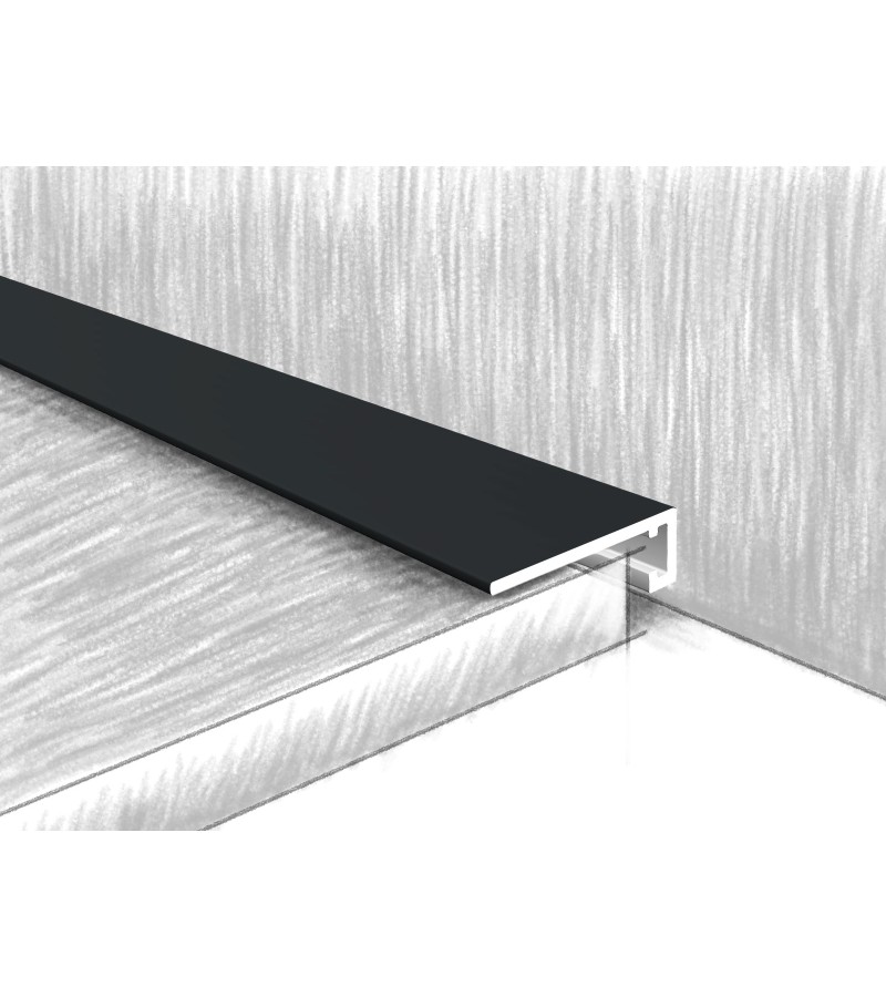 ალუმინის მიკროპლინტუსი 18მმ  МС18-311Е 2,4მ ЧЕРНЫЙ СОФТ   მწარ.  KTM