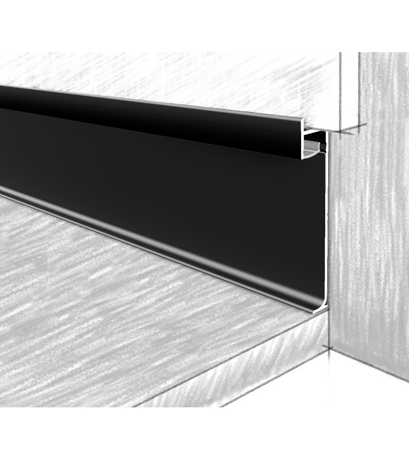 ალუმინის ფარული პლინტუსი 79მმ  ПП79-05А  2,5მ ЧЕРНЫЙ   მწარ.  KTM