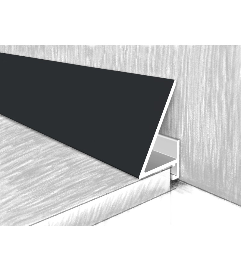 ალუმინის მიკროპლინტუსი 16-25მმ  МС1625-311Е 2,4მ ЧЕРНЫЙ СОФТ   მწარ.  KTM