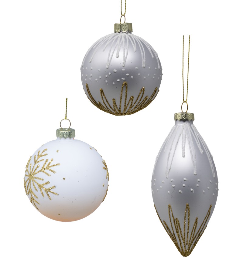 მინის საახალწლო სათამაშო  3ც  (SLSD-2515)  #15  ზომა: 8სმ