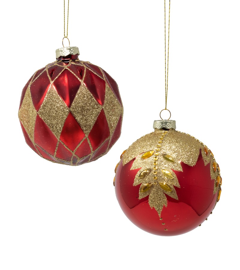 მინის საახალწლო სათამაშო  2ც  (SLSD-2512)  #12  ზომა: 10სმ