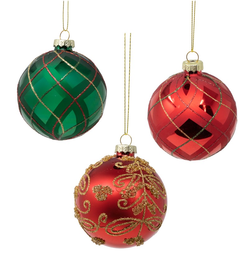 მინის საახალწლო სათამაშო  3ც  (SLSD-2523)  #23  ზომა: 8სმ