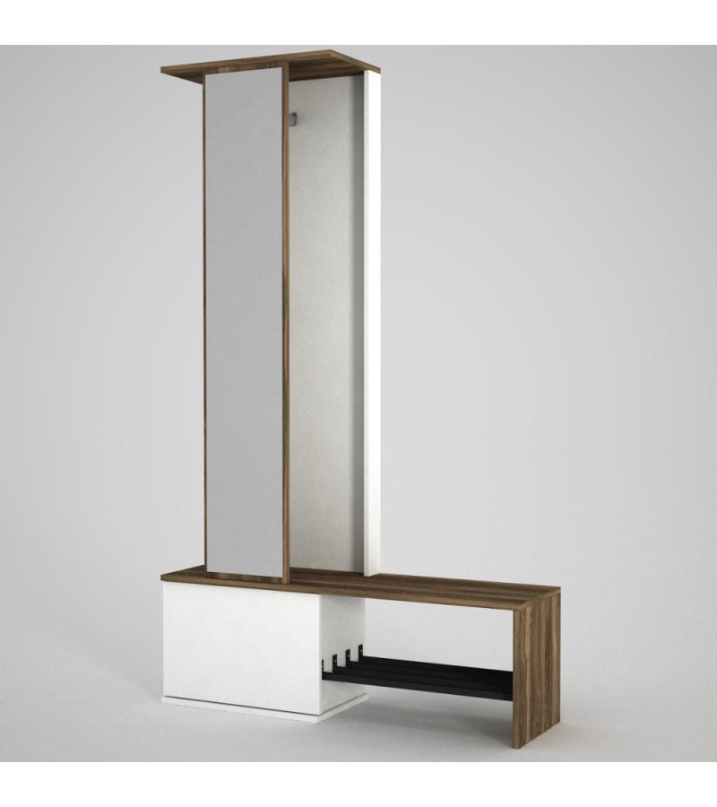 შემოსასვლელის კარადა  PONTE  სარკით  ფერი. WALNUT     მწარ.  DEKORISTER 