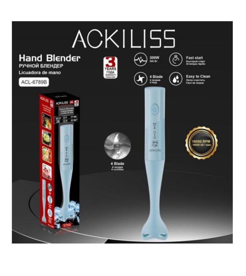 ხელის ბლენდერი  ACL-6789B   300W  მწარ,ACKILISS