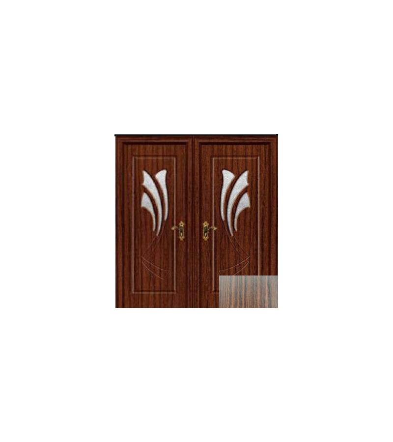 კარი მინით ორიანი  KM-701D ზომა  215*75*75*4 ფერი  Walnut (7-5)