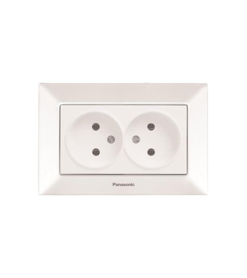 როზეტი  PANASONIC ARKEDIA SLIM  2-ნი  თეთრი