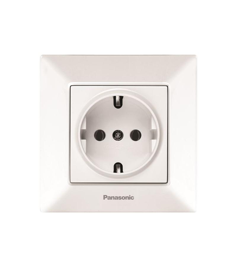 როზეტი  PANASONIC ARKEDIA SLIM  დამიწებით  თეთრი