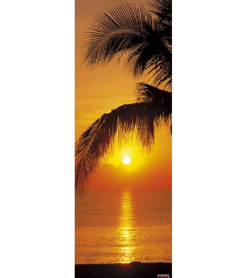 Фотообои 92х220см (2 панели) Palmy Beach Sunrise 2-1255 темные. КОМАР