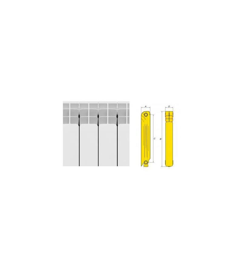 ალუმინის სექციური რადიატორი   GREEN   H. 500-10 EL  # G500L109010    მწარ.  FARAL 